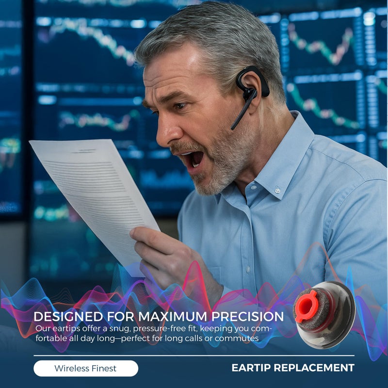 WirelessFinest 3X أذن مريحة للغاية بدائل سماعات الأذن مجموعة أطراف الأذن وسادات فوم لسمّاعات بلوتوث بلانترونيكس فويجر 5200 5220 5210 (صغيرة S) - Image 5